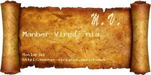 Manher Virgínia névjegykártya